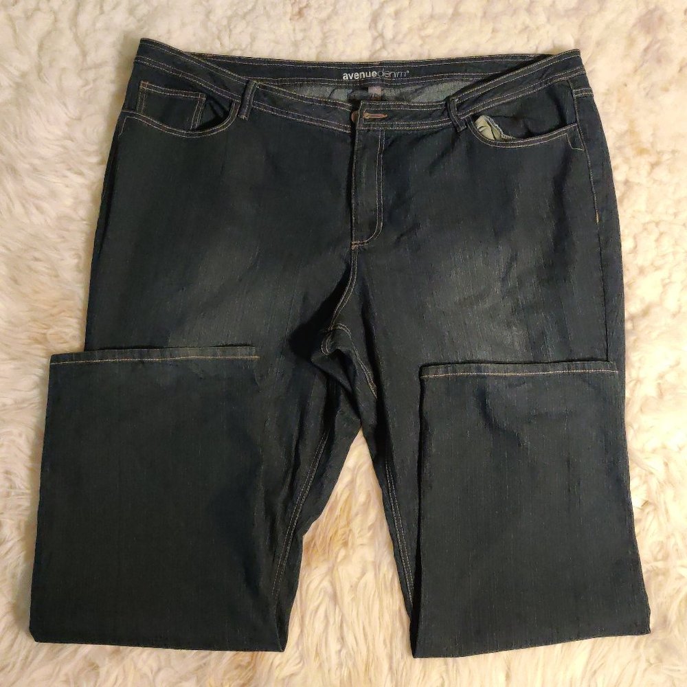 Avenue Denim Womans Jeans Straight Leg High Rise